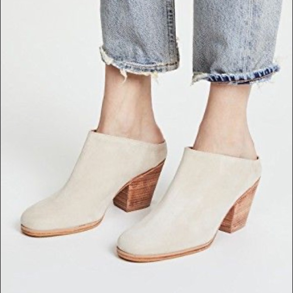 Rachel Comey Mars Mules in Bone Suede Size 9.5